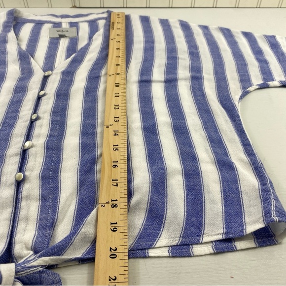 Rails Women’s Blue and White Striped Cropped Button Front Shirt Blouse Sz M - Picture 10 of 11
